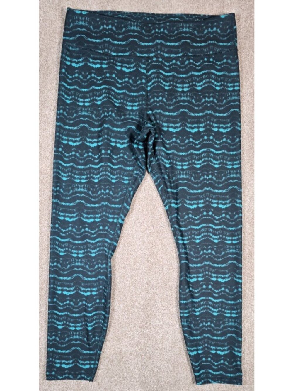 Fabletics Define Powerhold Athletic Yoga Gym Leggings Tidal Wavy Striped Women L
